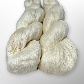 Eri Silk 20/2 Nm Lace Leight Yarn (2 Skein Bundle) | 100 ٪ أبيض طبيعي Undyed ، 1000 ياردة لكل skein | مثالي للصباغة والحياكة والحياك والنسج والتطريز