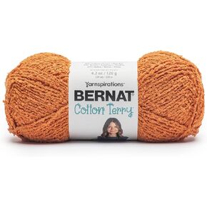 Bernat Cotton Terry Terracotta Yarn - 3 حزمة من 120 جم / 4.2 أوقية - 47 ٪ من القطن 32 ٪ من أكريليك 21 ٪ من النايلون - #4 الصوفي (المتوسط) - 209m / 229yard