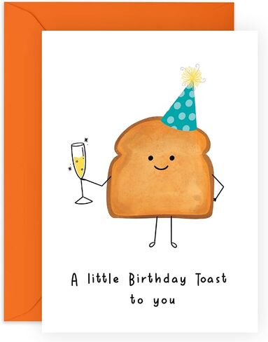 CENTRAL 23 Friend Birthday Card - Funny Birthday Cards for Women - 'A Little Birthday Toast' For Mum Dad Grandpa Nana - Him Her - Sister Birthday Card - Comes With Stickers in Saudi Arabia