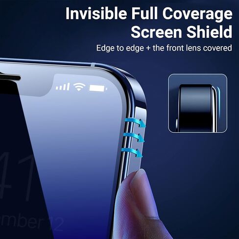 UltraGlass TOP 9H+ Glass for iPhone 14 Screen Protector [Military Grade Shatterproof & Longest Durable] Full Screen Protector 14 Tempered Glass Anti-fingerprint [2024 New] 2 Pack in Kuwait