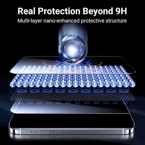 UltraGlass TOP 9H+ Glass for iPhone 14 Screen Protector [Military Grade Shatterproof & Longest Durable] Full Screen Protector 14 Tempered Glass Anti-fingerprint [2024 New] 2 Pack in Kuwait
