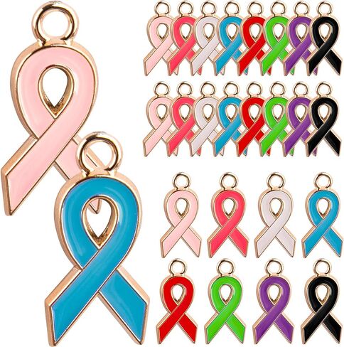 RP Remarkable Power, 160 Pack Breast Cancer Awareness Charms Ribbon Pendants Hope Charm for Jewelry Making in Saudi Arabia