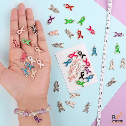 RP Remarkable Power, 160 Pack Breast Cancer Awareness Charms Ribbon Pendants Hope Charm for Jewelry Making in Saudi Arabia