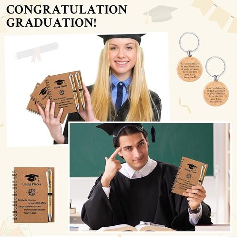 Gueevin 12 Set 2025 التخرج الملهمة هدية ضخمة دوامة كرافت ملاحظات Notebooks Bamboo Ballpoin in Saudi Arabia
