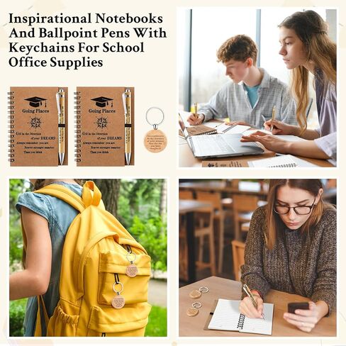 Gueevin 12 Set 2025 التخرج الملهمة هدية ضخمة دوامة كرافت ملاحظات Notebooks Bamboo Ballpoin in Saudi Arabia