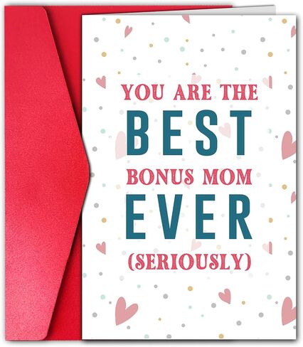 GYYsweetus Funny Step Mom Mothers Day Card, Best Bonus Mom Ever Mother’s Day Card in Saudi Arabia