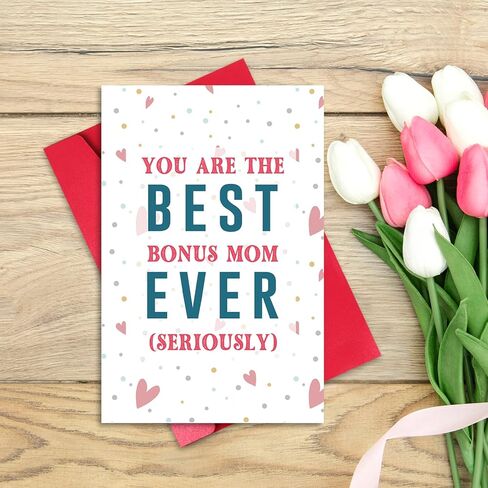 GYYsweetus Funny Step Mom Mothers Day Card, Best Bonus Mom Ever Mother’s Day Card in Saudi Arabia