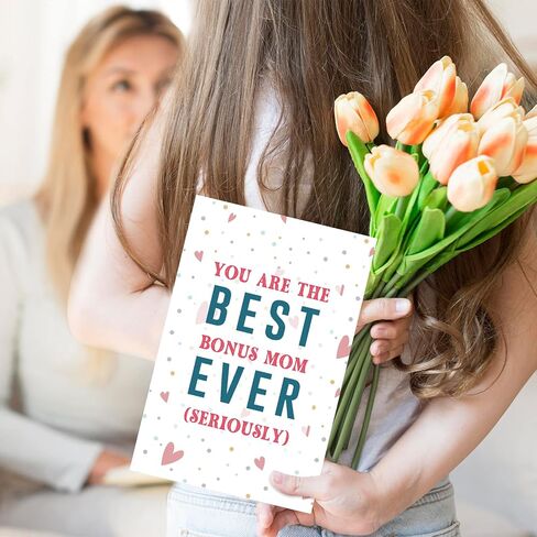 GYYsweetus Funny Step Mom Mothers Day Card, Best Bonus Mom Ever Mother’s Day Card in Saudi Arabia