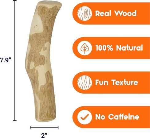 Petstages Coffee Wood Dog Chew Stick - Natural Wood Chew Toy for Light to Moderate Chewers & Indoor Use, Sustainably Sourced, Caffeine-Free, Textured, Medium in Saudi Arabia