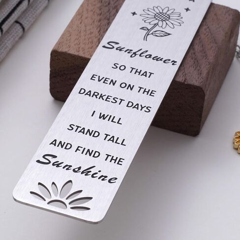 Sunflower Gift, Inspirational Sun Flower Bookmark with Sunflower Charm for Reading Book Lovers, Self Uplifting, Positive Affirmation Sunshine Gifts for Women - Be Like a Sunflower, Gold in Saudi Arabia