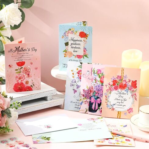 24 Pack Christian Mothers Day Religious Cards with Envelopes for Mom Floral Mothers Day Christian Greeting Cards for Prayer Gifts (Classic Style) in Saudi Arabia