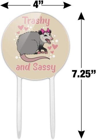 أكريليك القمامة و sassy opossum مضحك كعكة توبيبر الحفل الديكور لحفل الزفاف التخرج عيد ميلاد in Saudi Arabia