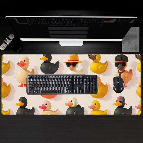 Colorful Rubber Duck Large Gaming Desk Mat,Rubber Non-Slip Cute Mouse Pad,31.5x11.8x0.12in Extended Fun and Playful Mousepad,Game Lover Mice Pads Gifts,Office Home Deskmat Decor in Saudi Arabia