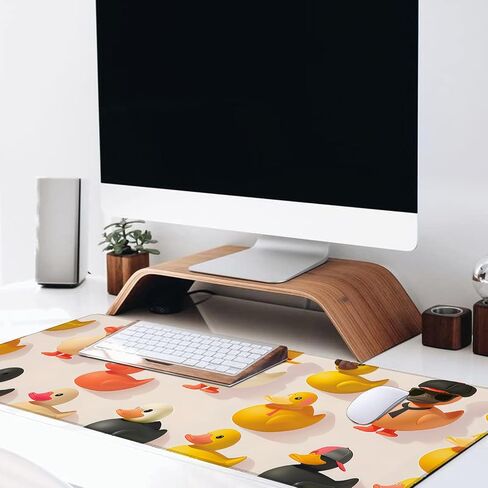 Colorful Rubber Duck Large Gaming Desk Mat,Rubber Non-Slip Cute Mouse Pad,31.5x11.8x0.12in Extended Fun and Playful Mousepad,Game Lover Mice Pads Gifts,Office Home Deskmat Decor in Saudi Arabia