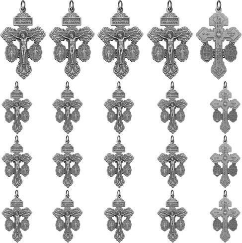 10pcs/20pcs سبيكة التبتية كروز ديل بيردون كاتوليكا كروس سحر العفو الصلب مع سانت بنديكت وميدالية ميلغروسا لصنع المجوهرات DIY in Kuwait