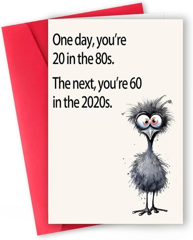 Funny 60th Birthday Card for Women Men, Unique 60th Birthday Gift for Mom, Dad, Friends – Hilarious 60th Birthday Decorations for Him or Her, Cool Card Gift for 60 Year Old Woman or Man in Saudi Arabia