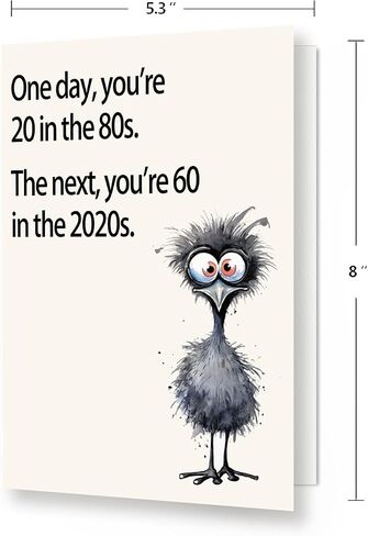 Funny 60th Birthday Card for Women Men, Unique 60th Birthday Gift for Mom, Dad, Friends – Hilarious 60th Birthday Decorations for Him or Her, Cool Card Gift for 60 Year Old Woman or Man in Saudi Arabia