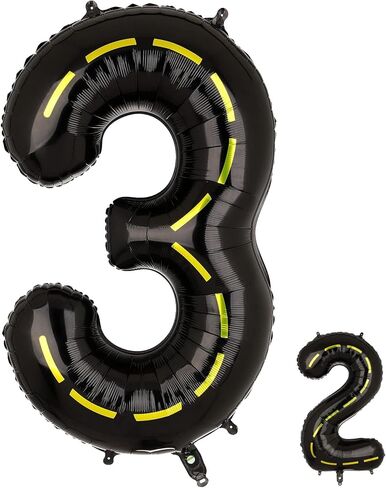 Construction Themed 3rd Birthday Party Balloon,40 Inch Big Mylar Foil Construction Number Balloon 3 Black for kids Birthday Party Decoration,Construction Themed Party Decorations Supplies in Saudi Arabia