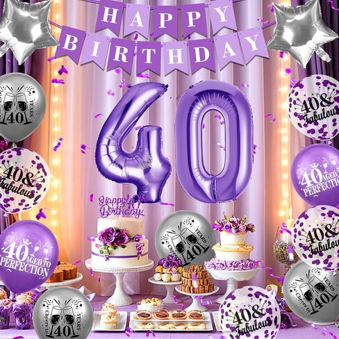 الأرجواني الحلو 16 ديكورات للحفلات للفتيات ، والأرجواني والفضي السعيد ديكور عيد ميلاد ، تشمل بالونات رقائق الراية ، الكعكة توبيبر ، وشاح وتاجي لفيلم عيد ميلاد حلو in Saudi Arabia