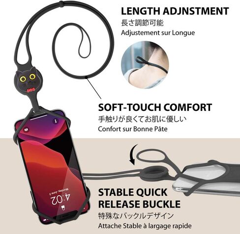 BONE Lanyard Phone Tie 2, Cell Phone Strap, Adjustable Silicone Lanyard, Universal Neck Phone Holder Compatible with Most Smartphones (Red) in Kuwait