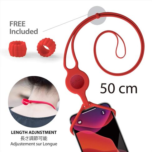 BONE Lanyard Phone Tie 2, Cell Phone Strap, Adjustable Silicone Lanyard, Universal Neck Phone Holder Compatible with Most Smartphones (Red) in Kuwait