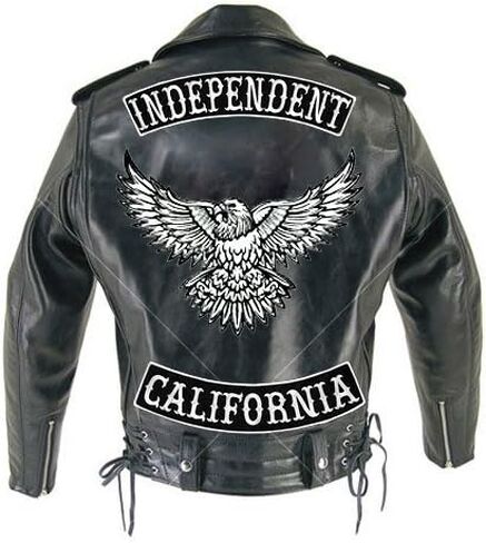 VEGASBEE® California Patch Embroidered Iron-On Patch Biker Jacket Rider Vest Bottom Rocker 12" USA Original (Black-White) in Saudi Arabia