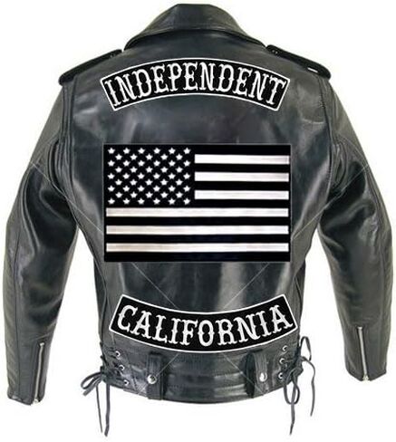 VEGASBEE® California Patch Embroidered Iron-On Patch Biker Jacket Rider Vest Bottom Rocker 12" USA Original (Black-White) in Saudi Arabia