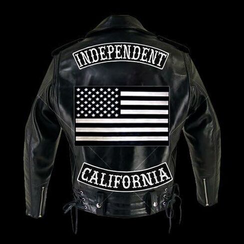 VEGASBEE® California Patch Embroidered Iron-On Patch Biker Jacket Rider Vest Bottom Rocker 12" USA Original (Black-White) in Saudi Arabia