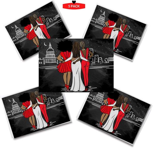 Red and White notecards |Women Empowerment | Sorority Inspired in Kuwait