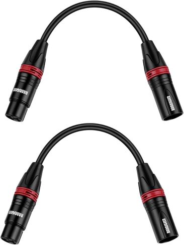 Rannsgeer 2 حزمة XLR ذكر إلى XLR أنثى 1 قدم كابل الميكروفون (1 قدم 2 حزمة) in Kuwait