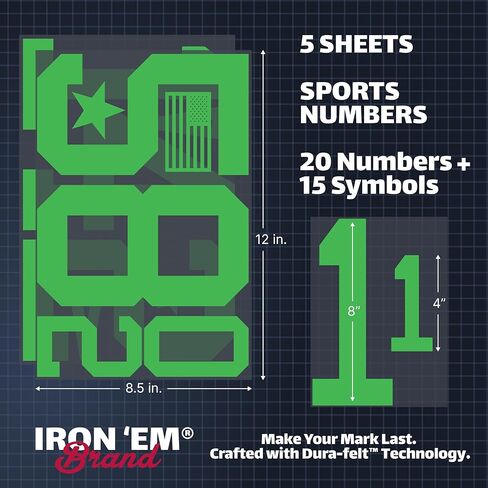 Iron 'em Iron on Letters for Fabric ، الملابس ، tshirt مخصصة ، حرفة DIY للأطفال ، البالغين ، والأطفال الصغار 2 "أحرف Dura-fett للنسيج ، حروف نقل الحرارة. in Kuwait