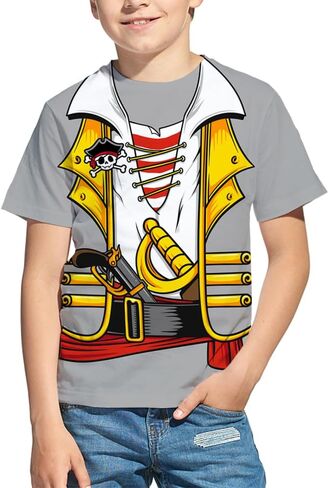 Kid's Print 3D Pirate Costume Halloween T Shirts Funny Cruise Pirates T-Shirt in Kuwait