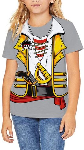 Kid's Print 3D Pirate Costume Halloween T Shirts Funny Cruise Pirates T-Shirt in Kuwait