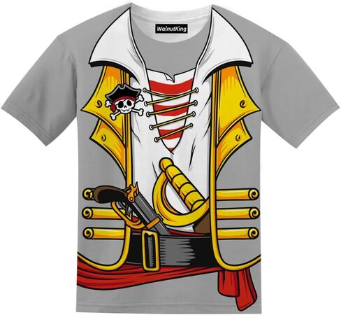 Kid's Print 3D Pirate Costume Halloween T Shirts Funny Cruise Pirates T-Shirt in Kuwait