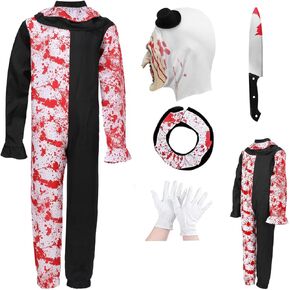 Terrifierd Clown Costume Kids Scary Killer Outfit Art Clown Costume Horror Halloween Cosplay Costumes Props