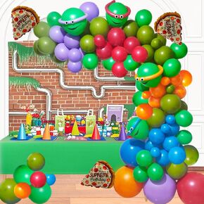 142 PCS Red Navy Blue Purple Orange Balloon Balloon Turtle Turtle Game Thief عيد ميلاد ديكورات DIY GARLAND ARCH KIT PLEONS COME
