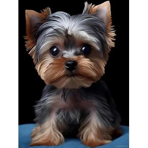 HMDIIMGE Diamond Painting Small Yorkies Dog Animal Pet Full Round Diamond Art Kits for Adults, Paint by Numbers for Beginners, Full Round Diamond Art Kits for Room Decor 12x16 Inch