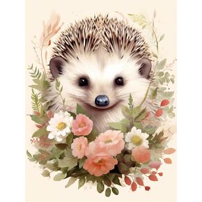 Kaliosy 5D Diamond Art Kits for Adults Kit for Adults Hedgehog - DIY Full Drill Art with Crystal Craft Cross Stitch Embroidery - Number Kits - Stunning Decoration 12x16 inch K271