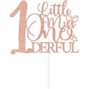 Little Miss OneDerful Cake Topper ، أليس كذلك عيد ميلاد/فتاة ، مستلزمات حفلة عيد ميلاد الطفل الأولى