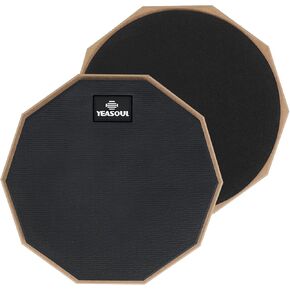 12 inch drum pad,double sided drum pads,snare drum pad with drumsticks and storage bag for drum practice beginner (12'', Blue)