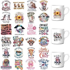 لفات الأشعة فوق البنفسجية DTF Cup Transfer - 24 ورقة اقتباسات Sarcastic Quotes UV DTF Cup Wrap for 16 Oz Glass ، زجاجات مائية أكواب القهوة عبر أكواب زجاجية ، هيكل عظمي مضحك UVDTF ملصقات الحرف اليدوية