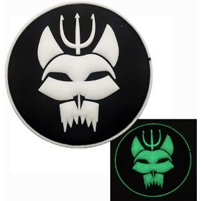 taifeng US Texas Seal Team PVC Patch Glow in Dark Trident Cat Head Tactical 3.15x3.15x0.1inches P00255 Trident Cat Head Patch