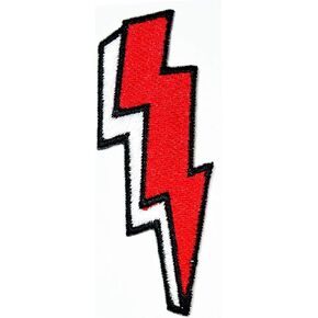 Red Lightning Bolt Rainstorm Cartoon Iron on Patch Sticker Fashion Diy Handmade Embroidery for Lalking Polo T- سترات السترات القبعة أو هدايا أعياد الميلاد (10)