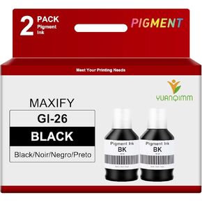 GI-26 Ink Refill Bottles Replacement for Canon GI26 Ink Bottles GI26 26 for Canon MAXIFY GX7021 Black Ink Refill GX4020 Printer Ink Refill GX3020 GX5020 GX6020 GX7020 GX6021 Megatank Printer