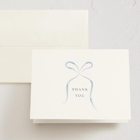 Minted Thank You Cards 10- حزمة ، شكرًا لك على الأظرف ، البطاقة الفارغة ، تصميم القوس الأزرق ، استحمام الطفل ، أمي جديدة ، حفل زفاف ، معمودية أو ورقة فاخرة تعميد ، صممها فنانون مستقلون