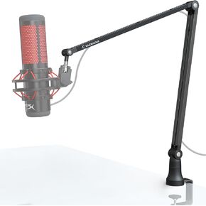 Overhead Mic Boom Arm CACENCAN Desk Microphone Stand with Mount&3/8" to 5/8" Thread,360° Rotatable,Load Capacity: 5.5 lbs (2.5 kg) Adapter for Blue Yeti Snowball Hyper X QuadCast Shure V