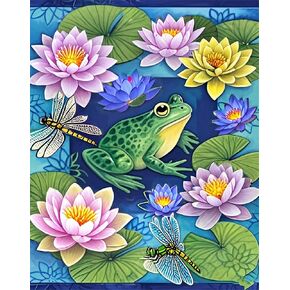 Muyankissu 5D DIY Diamond Art Kit for Adult, Frog Pond Summer House Lily Pads Art Gem Art Craft Home Decor 12x16inch …