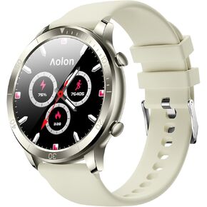 GTR Ultra Smart Watch (Answer/Make Calls), 1.46’’ IPS Smart Watches for Men Women 100+ Sport Modes Fitness Watch with Blood Oxygen/Sleep/Heart Rate Monitor, IP67 Waterproof Smartwatch-Gold