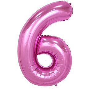 Tellpet Pink Number 6 بالون ، 40 بوصة