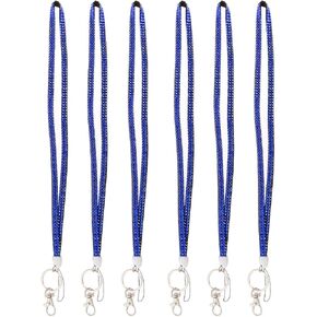 حزمة 6pcs الساخنة 32 "في جميع أنحاء Royal Bling Bling Crystal Leather Strap Lanyard لمفاتيح شارة الهوية ، حامل هدية/اسم شارة الاسم (6x)